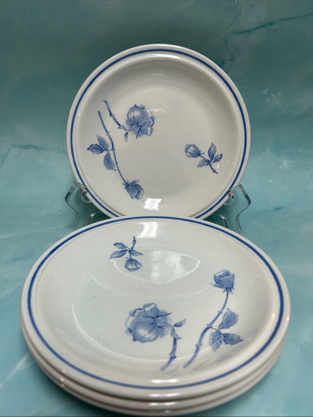 Royal Art Staffordshire England salad plate  with 3 Blue Roses.